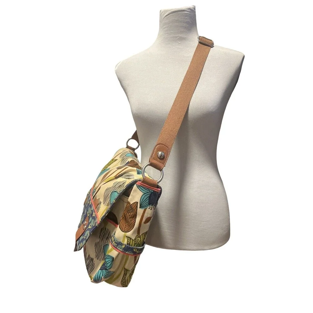 FOSSIL Key-per Coated Canvas Floral Multi-Color Travel/diaper/Laptop Bag